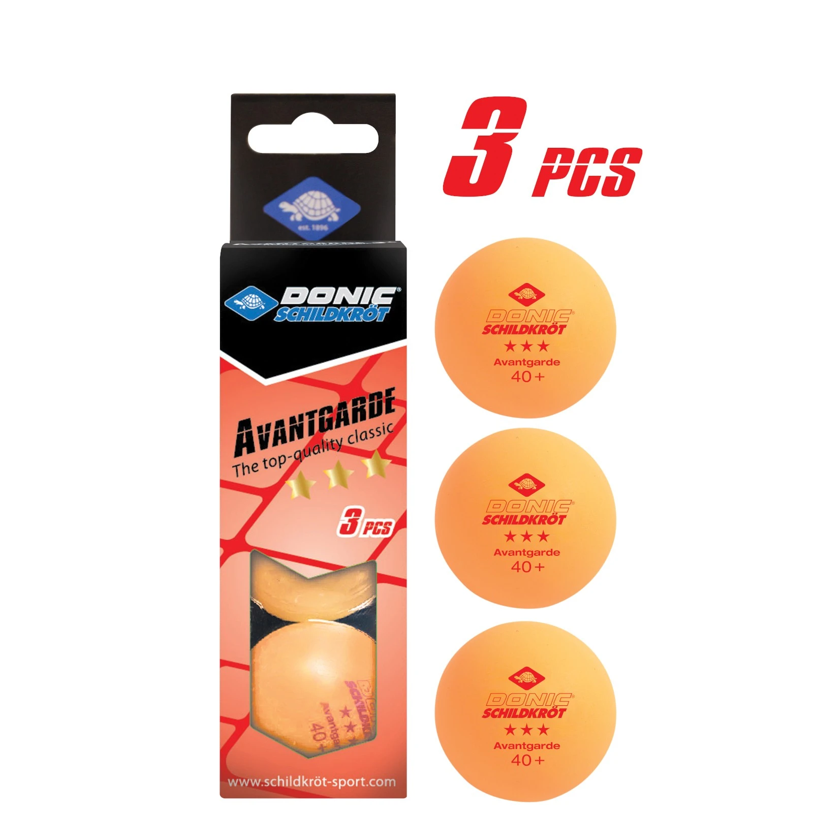 Donic-Schildkröt Bordtennisbollar 3*** Avantgarde, 3st Pack 4 Donic-Schildkröt Bordtennisbollar 3*** Avantgarde, 3st Pack - Bild 2