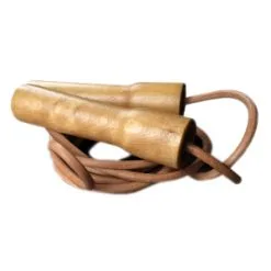 Excellerator Hopprep Handle Wood, Leder -Tränings utrustning affär springseil vintage 2 1600